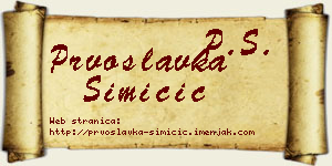 Prvoslavka Simičić vizit kartica
